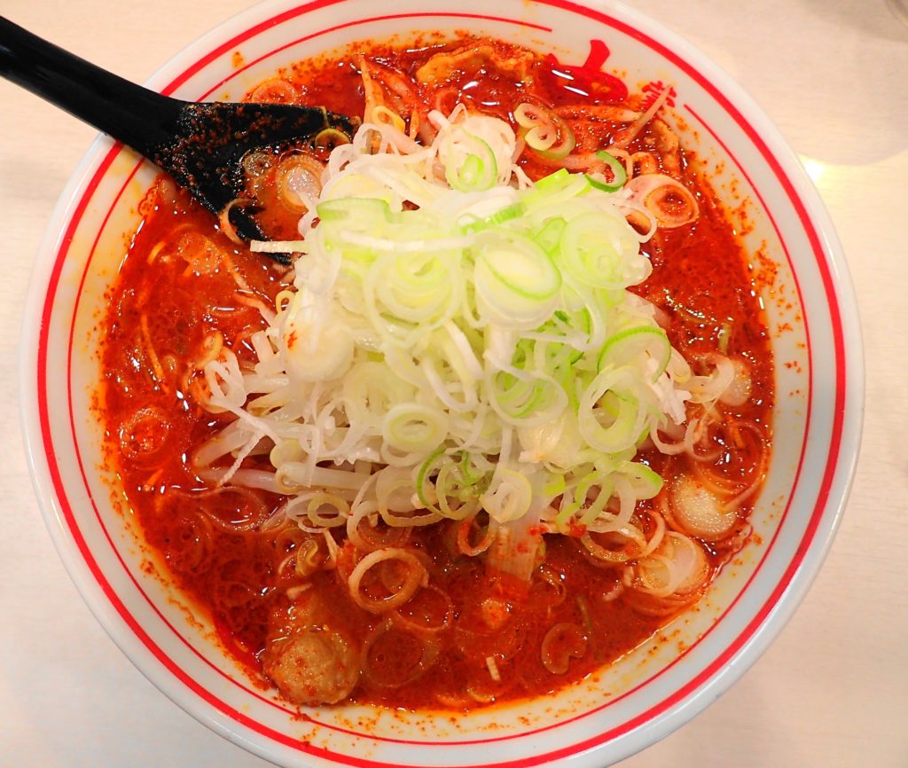 中本 御徒町 の北極ラーメンを真上から見た写真