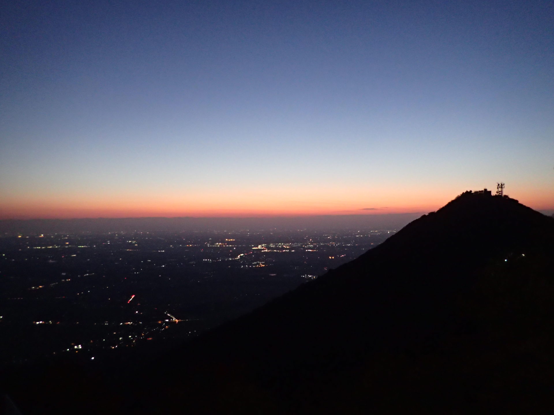 筑波山の山頂から見る夜景