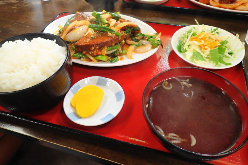 光彩 水戸 のレバー炒め定食