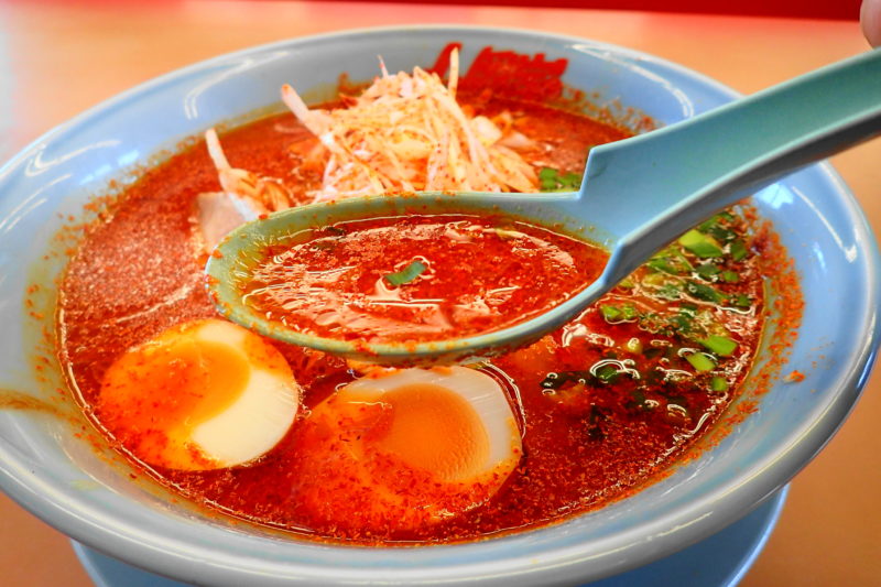 山岡家 地獄のウルトラ激辛ラーメン のスープ