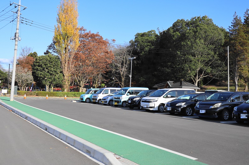 新しく整備された「千波公園少年の森 」の駐車場