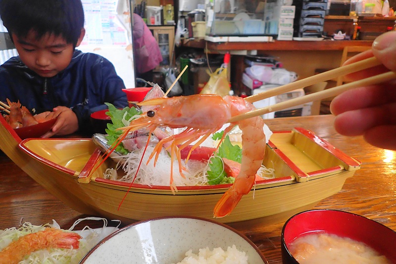 味の食彩館 赤エビの刺身